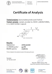 Tudca certifikát analýzy